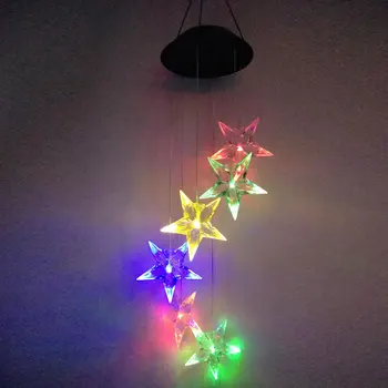 

Hot Solar Wind Chime Light Color Changing Stars Energy-saving LED Lamp for Garden PLD