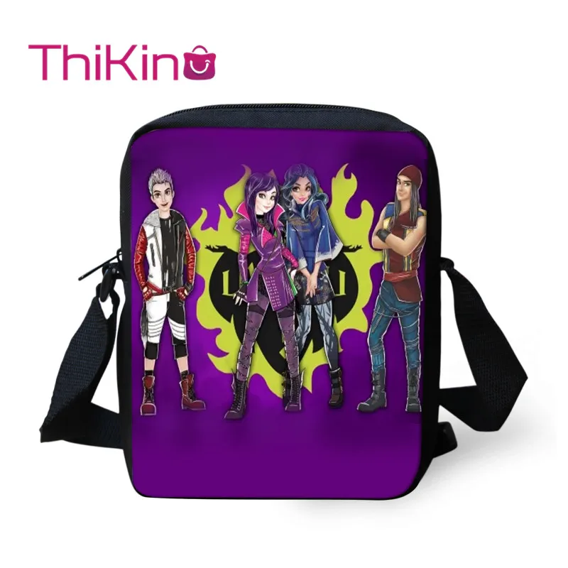Thikin Descendants Shoulder Messenger Bag Crossbody School Supplies for Girls School Supplies Shopping Bags Mochila Infantil