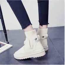 SWYIVY/вязаные короткие зимние ботинки; женская обувь на плоской подошве; коллекция года; сезон осень-зима; Новая женская повседневная обувь; теплые удобные зимние ботильоны на меху