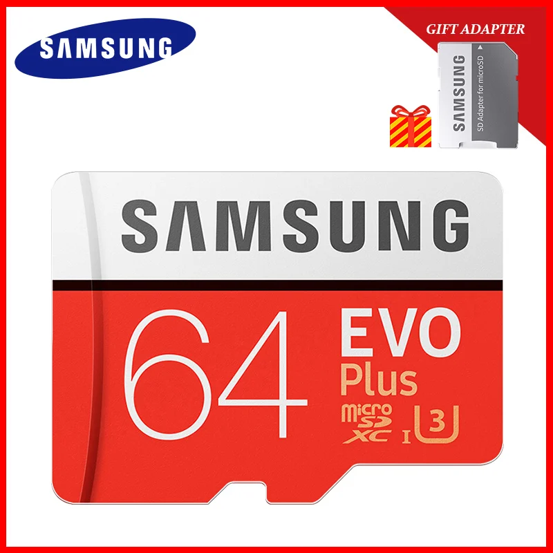 SAMSUNG, Оригинальная карта памяти Micro SD EVO Plus, класс 10 U3, 32 ГБ, 64 ГБ, 128 ГБ, 256 ГБ, 512 ГБ, Micro sd карта, флеш-накопитель, TF карты - Емкость: 64 ГБ