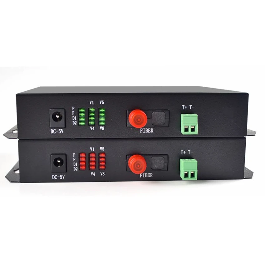 

Hot sale 8 Channel Video Optical Converter fiber optic video optical Transmitter & Receiver 8CH with RS485 Data