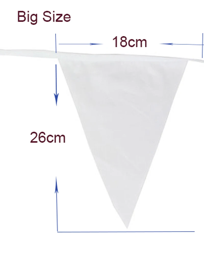 8M long 20 flags White Silk Pennant bunting flags Bunting Wedding bunting Party Decoration banner birthday Romantic party flags