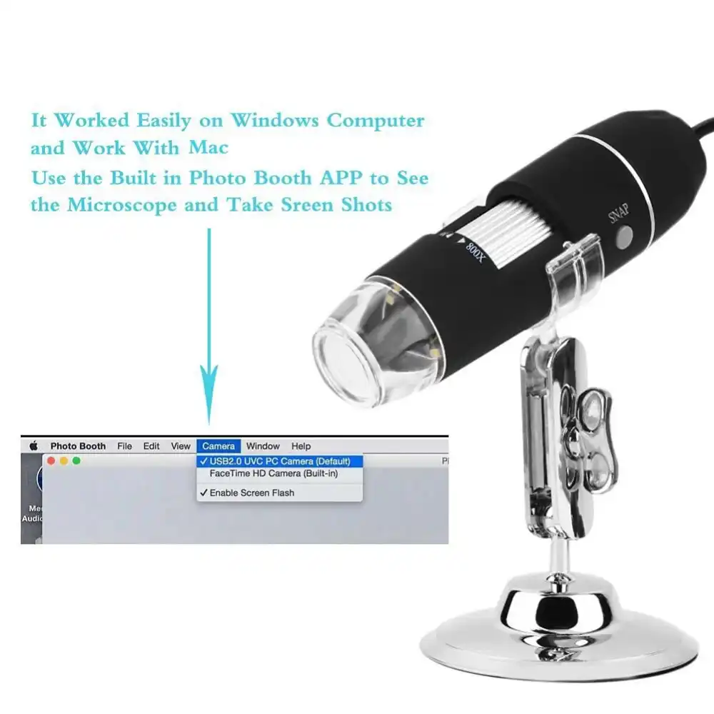 AMONIDA Handheld Portable Mini WiFi Microscope Camera LED Microscope 50X-500X 2MP USB Magnifier with Holder