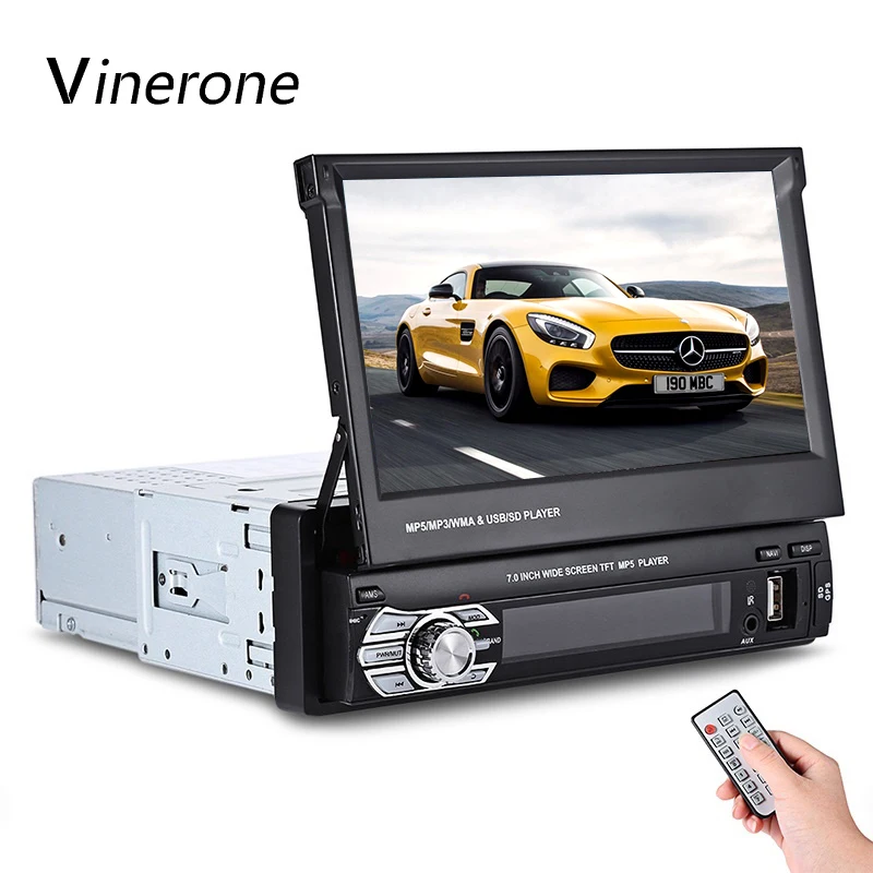 Vinerone автомагнитолы автомагнитола 1 din магнитола 7&quot HD GPS Bluetooth FM USB SD MP5 автозвук