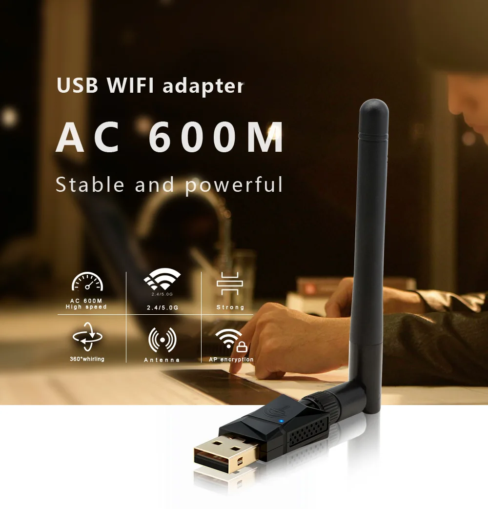 Rocketek 600 Мбит/с двухдиапазонный беспроводной USB Wi Fi Dongle адаптер, с 802.11N/G/B телевизионные антенны Wirless сетевой карты 802.11a/g/n/ac