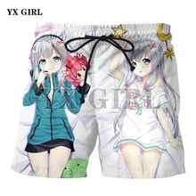 YX GIRL летние женские/мужские шорты с 3D принтом в стиле Харадзюку пляжные шорты с рисунком животных Прямая