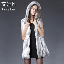 Rex Rabbit Fur Vests with Hooded Real Silm Sleeveless Vest Waistcoats Winter Warm Genuine Jackets