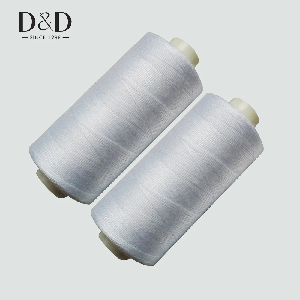 D&D 2pcs 500M Strong and Durable Sewing Threads White Polyester Thread