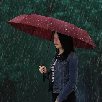 

NEW Creative automatic umbrella windproof advertising tri-fold umbrella Custom logo folding business umbrella rain men parasol