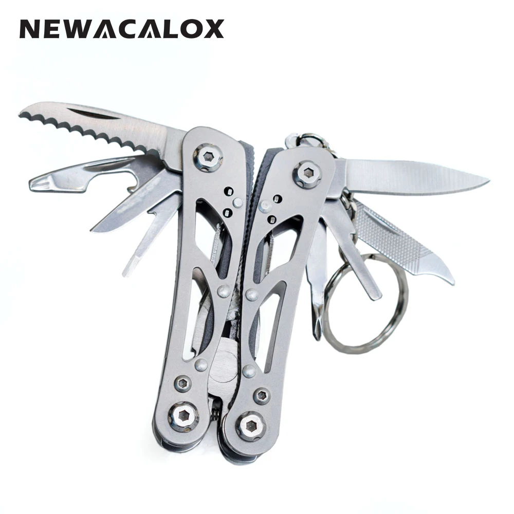 NEWACALOX متعددة جيب مصغرة للطي ذو طيات المحمولة في الهواء الطلق اليد أدوات سلك مفك سكين المنشار بقاء المفاتيح متعددة الوظائف
