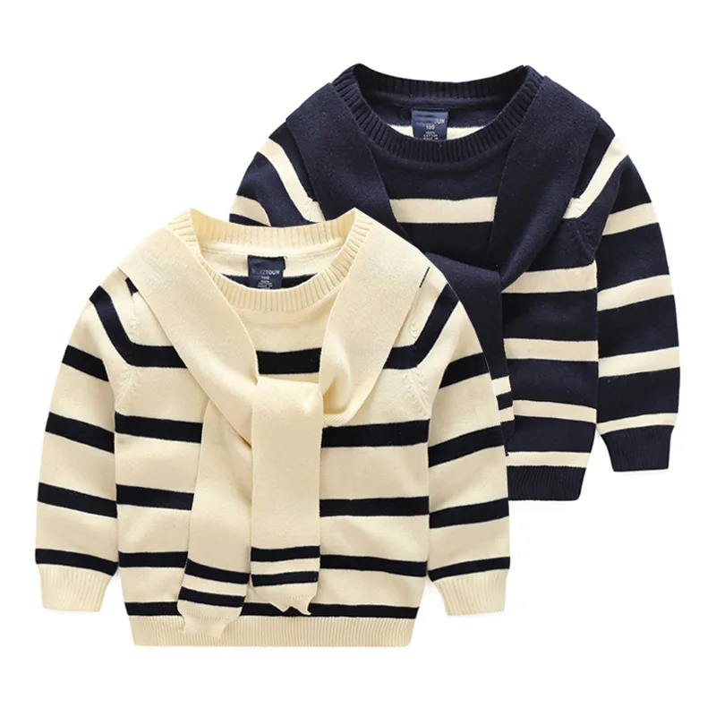 Baby Boys Sweater New Autumn Winter Kids Clothes Striped Cotton Sweater