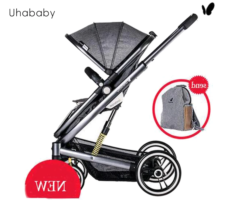 

uhababy baby cart Can sit can lie down Very light Folded Stroller with shock absorbers Baby carriages Russia free shipping