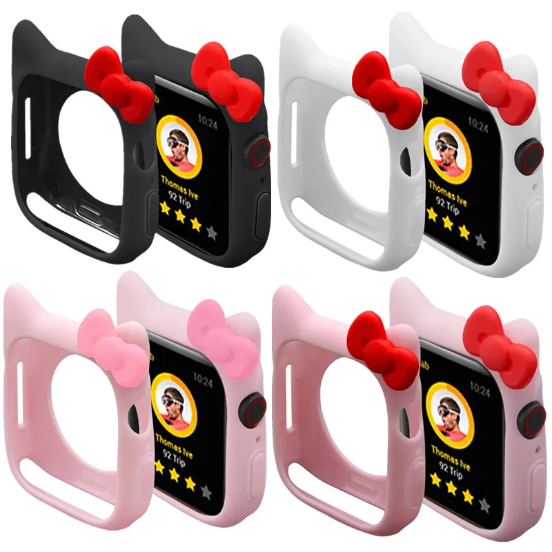 Силиконовый чехол с милыми Микки ушами Минни Маус для Apple Watch Series 4 3 2 1 детский