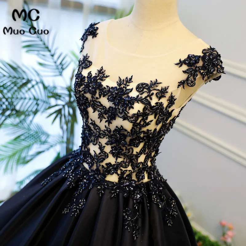Black Quinceanera Dress Satin With Lace Vestido De Quinceanera 2018 Elegant 15 Years Dress Sweet 16 Dresses (6)
