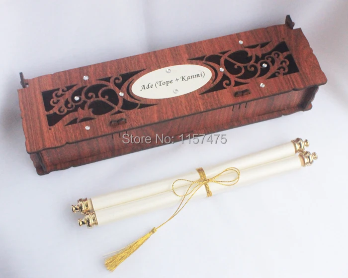 HI2059 - 11 Creative Scroll Invitation with Fancy Wooden Box Made in China.JPG