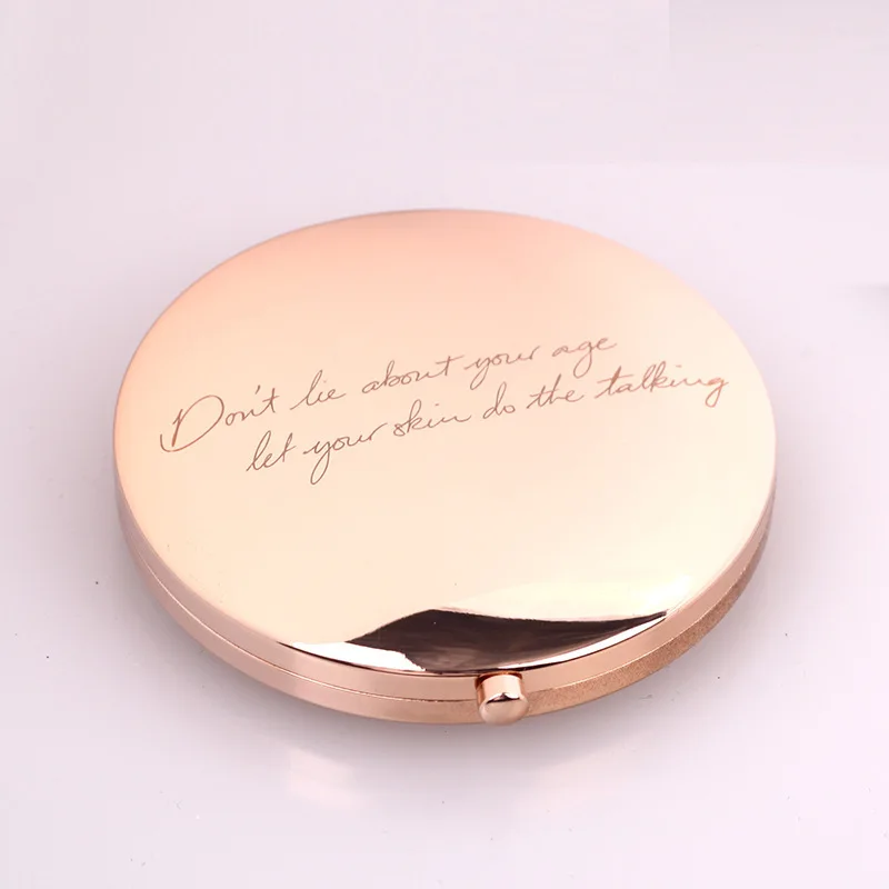 

Personalised Compact Mirror Wedding Gift Silver Engraved On Mirror Cosmetic magnifying Compact Mirror