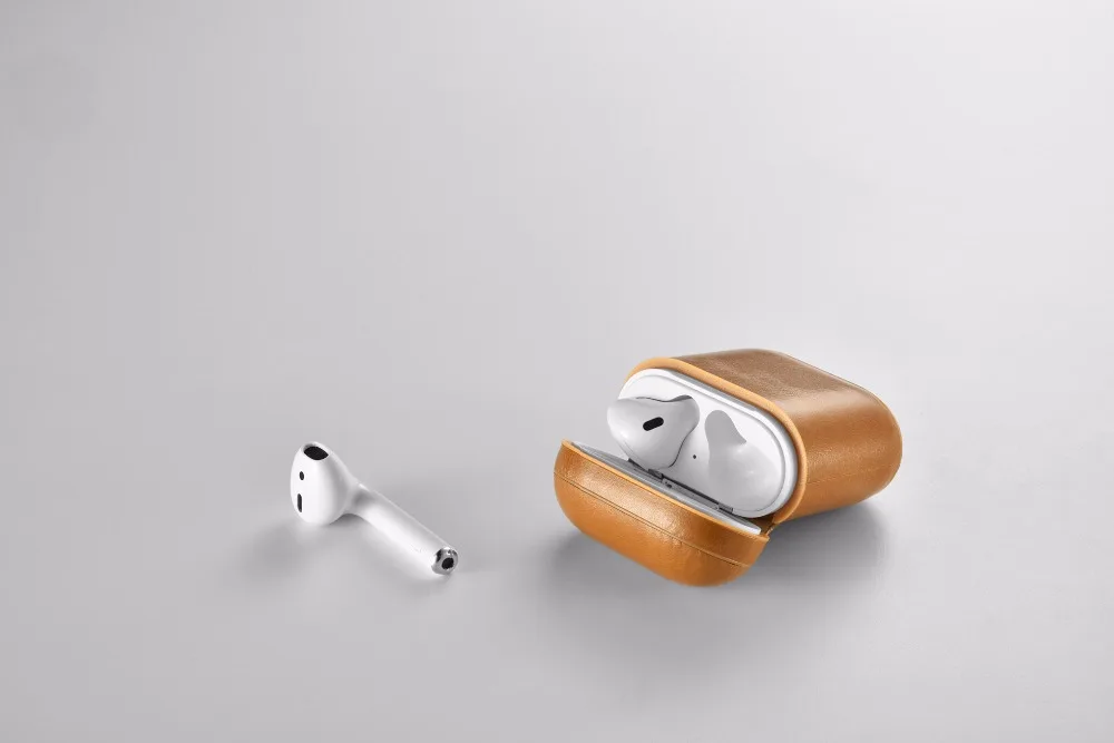 Чехол из натуральной воловьей кожи для AirPods противоударный защитный чехол гарнитура коробка для Apple гарнитура для AirPods зарядный чехол