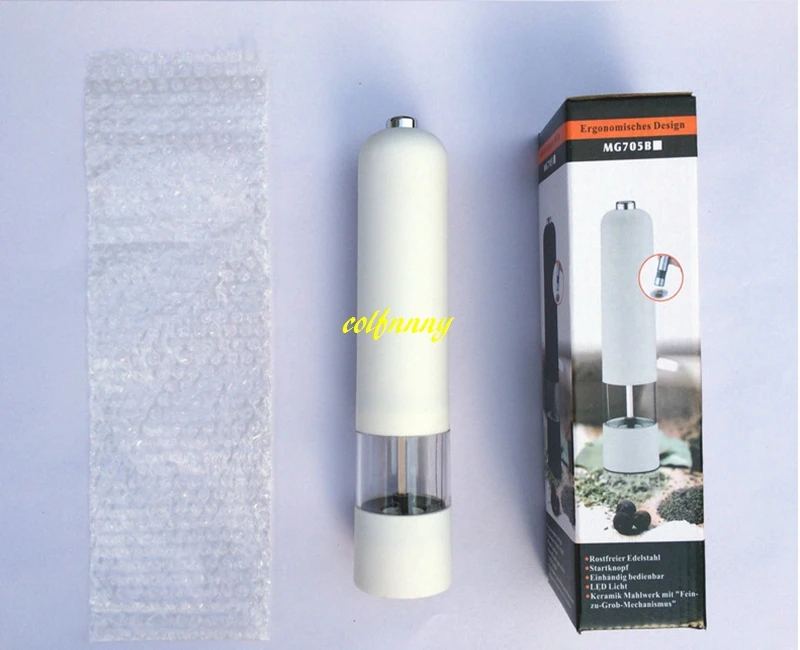 20pcs/lot ping ABS Electric Salt & Pepper Mill Spice Pepper Grinder Herb Mills Kitchen Accessories Cooking Tools