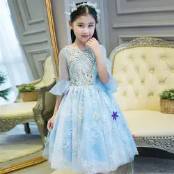 2019 летнее роскошное Новое Детское кружевное платье принцессы ручной работы с бисером для дня рождения детское платье для подростков