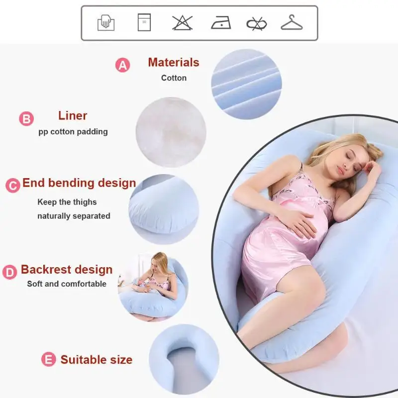 Harga U Bentuk Bantal Bersalin Murni Kapas Kehamilan Nyaman Sleeper Wanita Hamil Sisi Bantal Rumah Peralatan