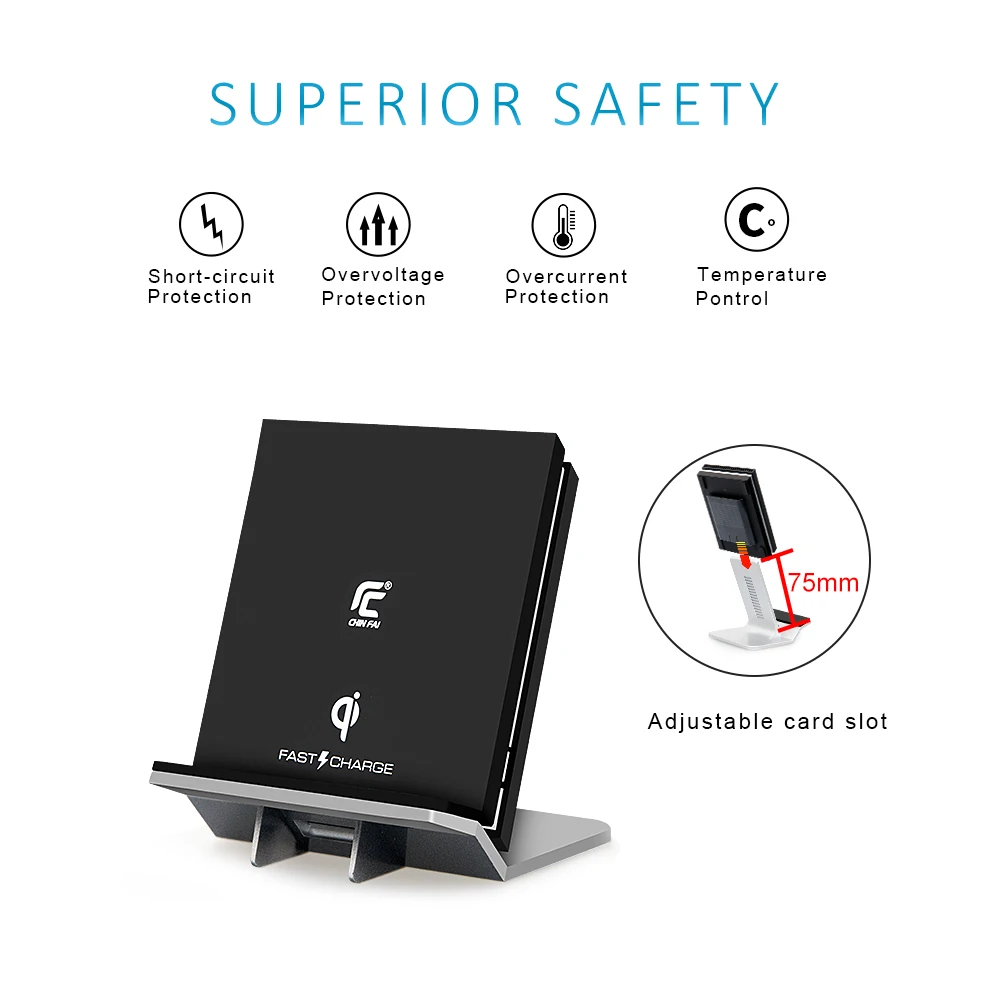 CHINFAI WPC تشى اللاسلكية شاحن للقرص قابل للتعديل موقف سريع شاحن لاسلكي ل iPone X 8 زائد سامسونج غالاكسي S8 نيكزس 6 CHINFAI WPC تشى اللاسلكية شاحن للقرص قابل للتعديل موقف سريع شاحن لاسلكي ل iPone X 8 زائد سامسونج غالاكسي S8 نيكزس 6