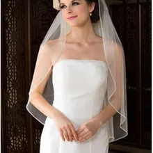 Новинка, свадебная вуаль в простом стиле, 1 т, закругленный край, белая, слоновая кость, однослойная Фата невесты с металлическим гребнем
