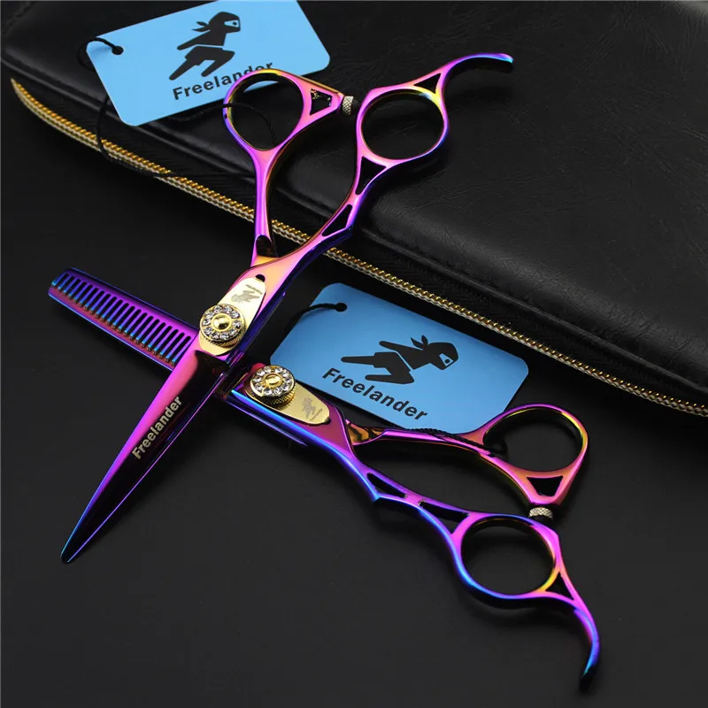 Professional 5.5 inch Hair Scissors Set Japan 440c Steel Shears Customized Left Hand Cutting Barber Makas Hairdressing Scissors