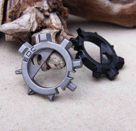 

1 piece 12 In One Multifunctional Pocket Edc Tools Gear Bike Spokes Adjustor Screwdriver Keychain Bottle Opener
