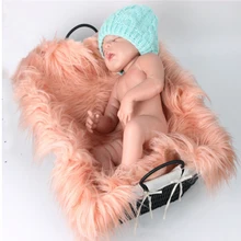 Реквизит для фотосессии новорожденных, мягкие детские меховые одеяла из искусственного меха, одеяла для заднего фона, милые детские фотофоны