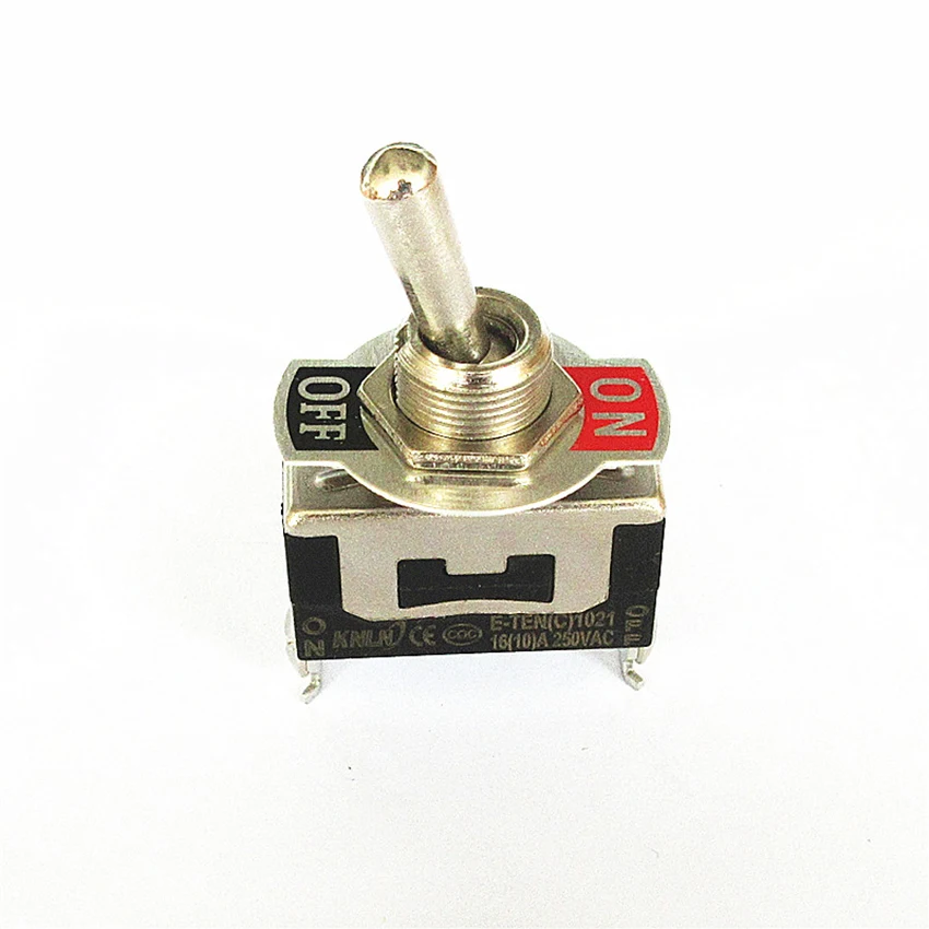 Сверхмощный 2Pin 2 терминала 10A 16A AC 250V ВКЛ/ВЫКЛ Кулисный тумблер E TEN1021 G25 Прямая