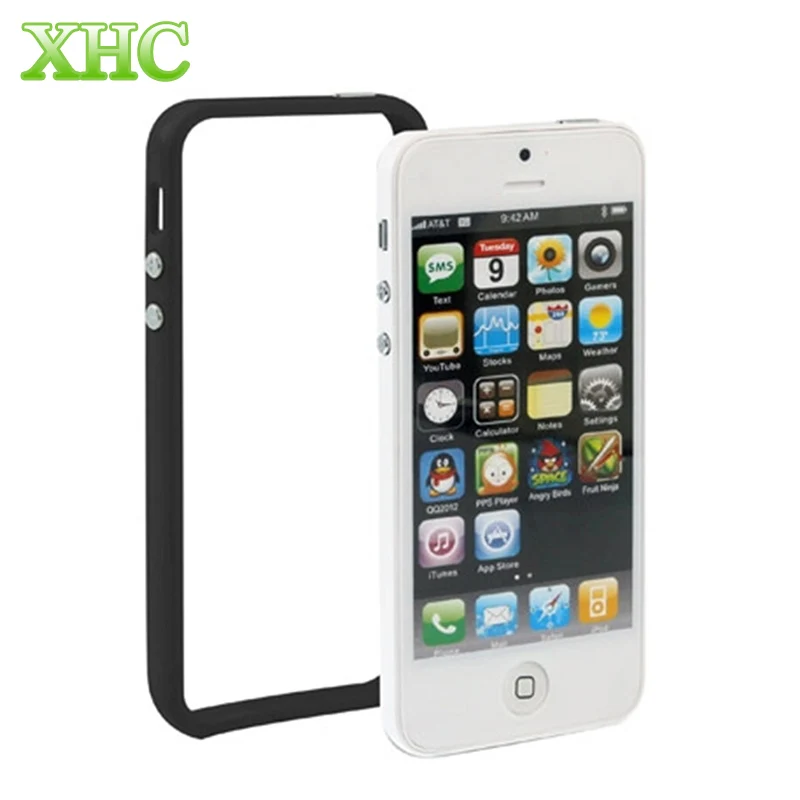Pure Black Plastic Bumper Frame with Buttons for iPhone 5
