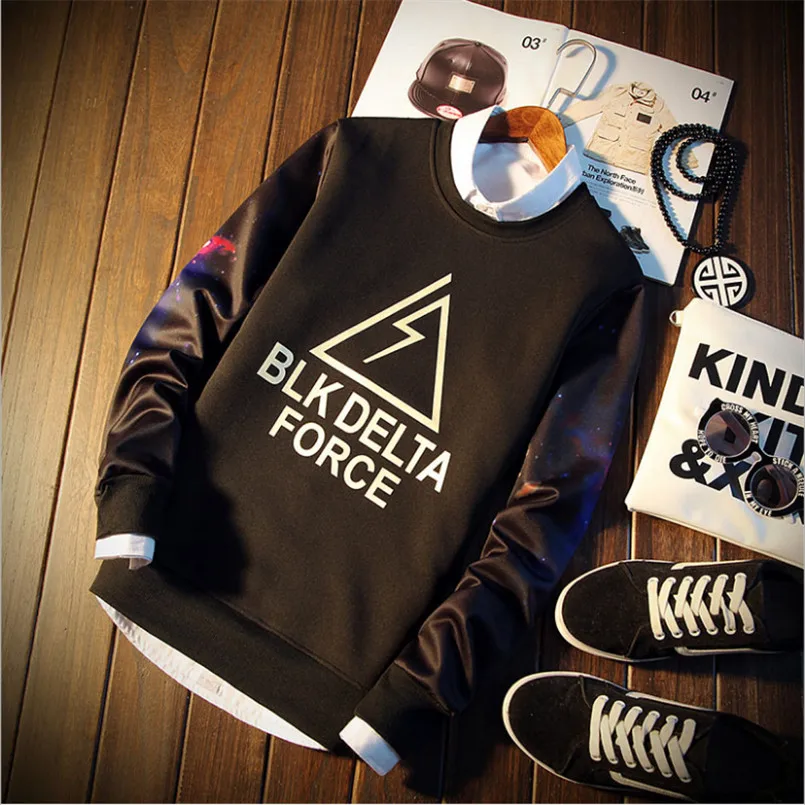 

2018 Full O-neck Print Floral Casual Sweatshirt Men Sudaderas Hombre Poleron Mens Sweatshirts Male Sweat Homme Moleton Masculine