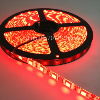 

5M DC12V Waterproof LED Strip 5050 SMD 60Led/m Flexible Led Light Red Tape Ribbon