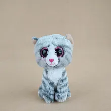 15cm Lovely Ty Beanie Boos Big Eyes Grey Cats Plush Soft Stuffed Animals Doll Toys For