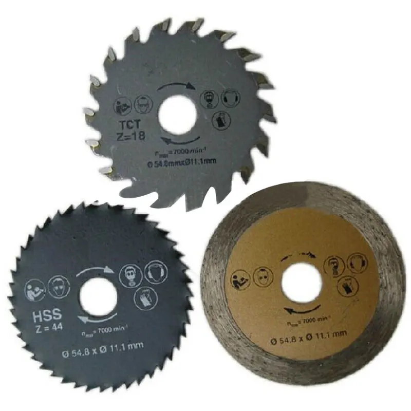 

3pcs Mini Circular Saw Blade,Accessories for Multi Saws/TCT Wood Cutting Disk/HSS Metal Cutting Disk/Tile Cutting Disk