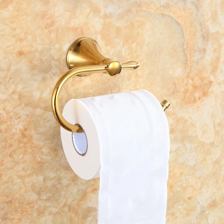 Gold brass copper Bathroom Wall Mount Toilet Paper Holder & golden