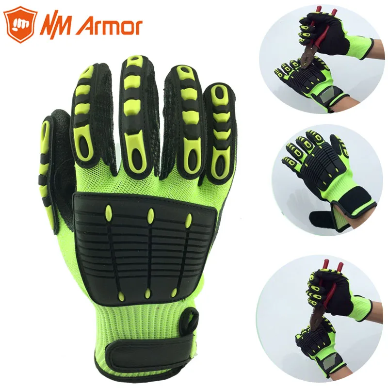 

NMAromr 1 Pair Anti Vibration Working Gloves Vibration and Shock Gloves Anti Impact Mechanics WorkGloves,Cut Level 5