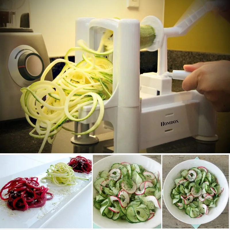 Kitchen Accessorie Tri-Blade Spiral Potato Clever Cut Vegetable Slicer Cucumber Graters Vegetable Tools Spiralizer Chopper R3