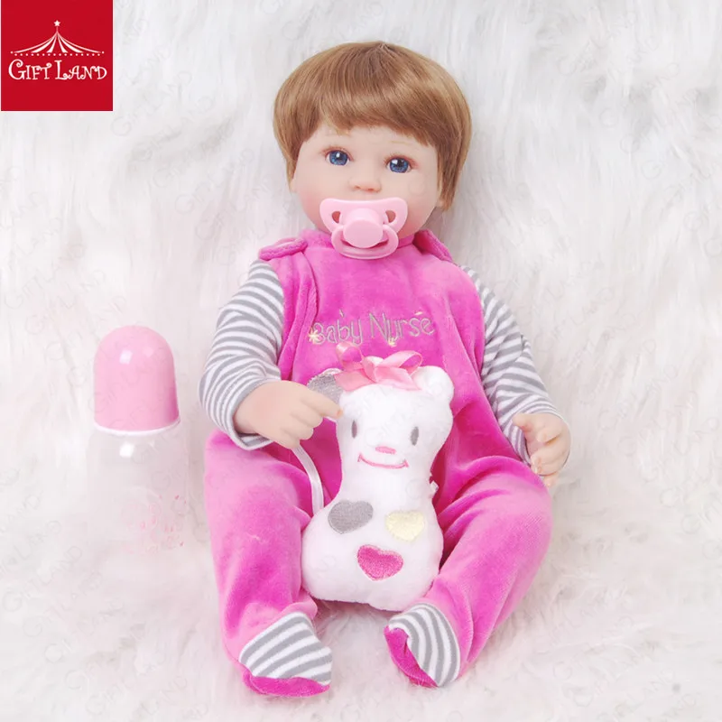 

Reborn Baby Doll Love Doll Lifelike Baby With Handmade Brown Hair And Big Blue Eyes Best Birthday Gifts For Smart Babies HOT