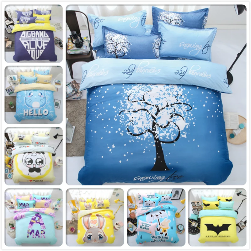 

Winter Warm Snow Tree Blue Night Bedlinen 3pcs 4pcs Bedding Set Queen Twin Double Single Size Duvet Cover 1.5m 1.8m 2m Bed Sheet