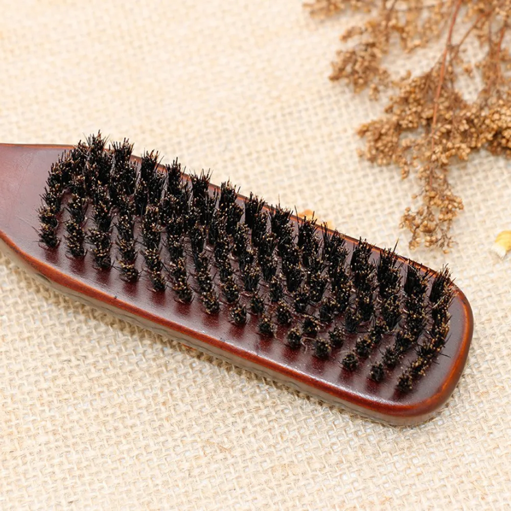 Деревянная ручка кабана щетина щетка для чистки парикмахерских мужчин борода Щетка антистатическая парикмахерская расческа для укладки волос инструменты для бритья