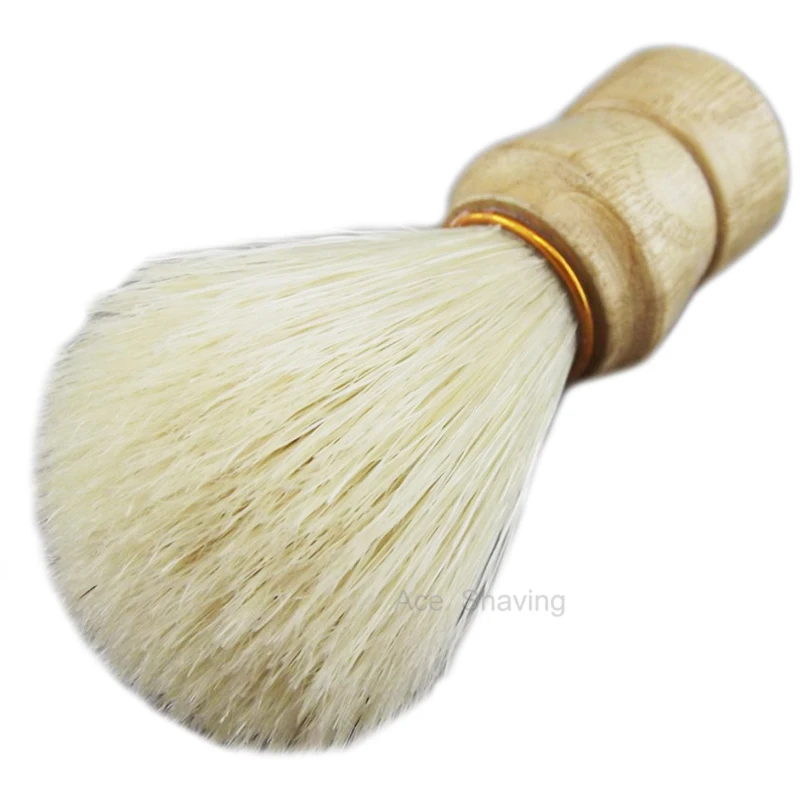 Мыльная щетка для бритья волос из щетиной кабана с деревянной ручкой для мужчин, Парикмахерская, инструмент для удаления бороды