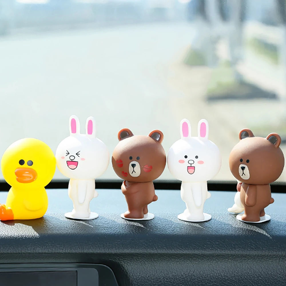 

Car Ornament Decoration Cute Bear Rabbit Doll Cartoon Automobiles Interior Dashboard Decor Lovely Home Furnishing Accessories