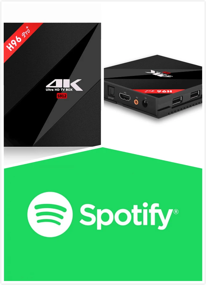 

H96 PRO+ Android 7.1 With 2 Months Spotify Premium Subscription Account Work on all Device Set Top Box Media Player