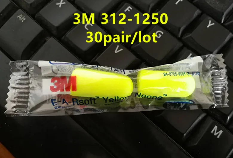 

30pair/box 3M 312-1250 Advanced reduced noise bullet type earplugs
