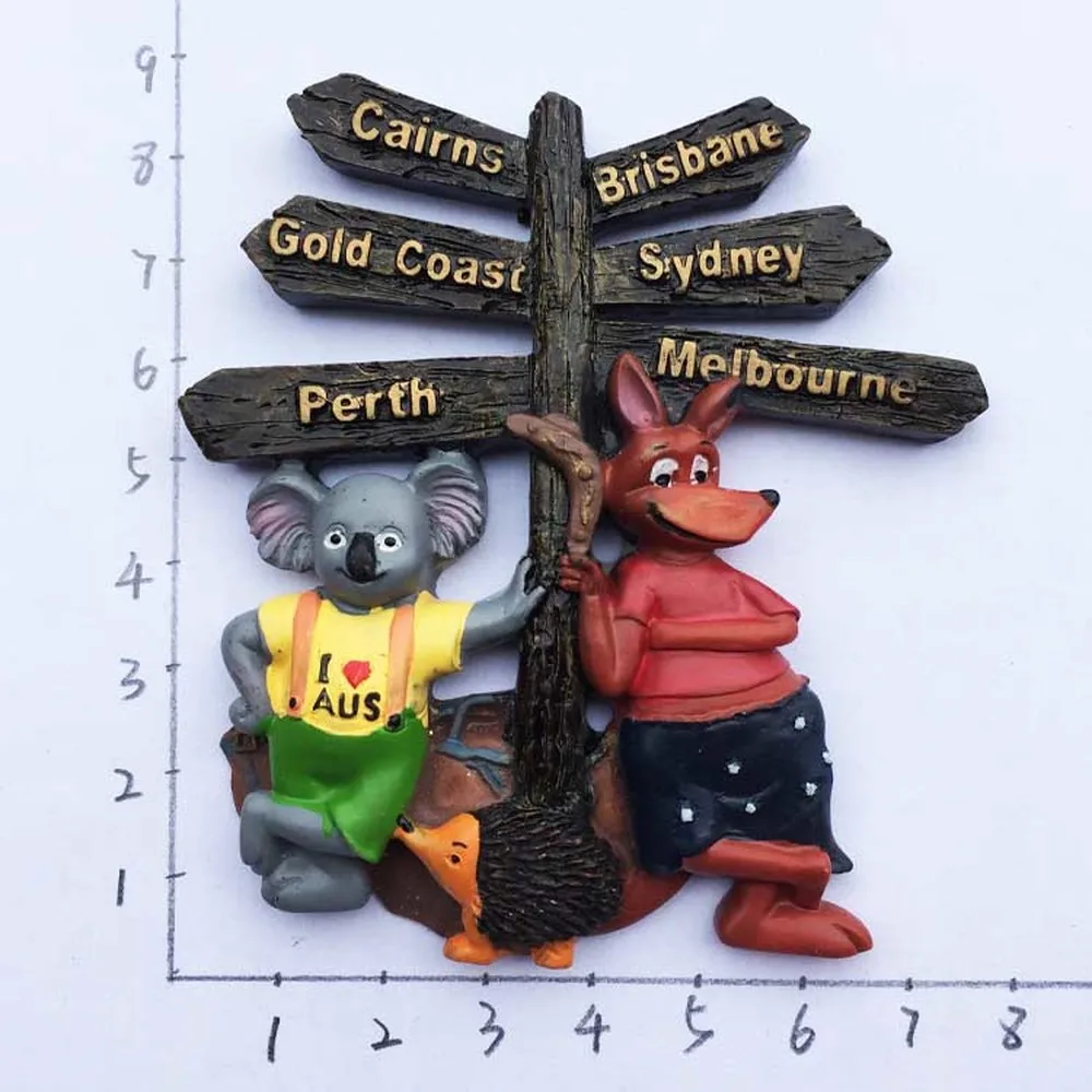 Cute Australia Fridge Souvenir Koala Kangaroo Road Sign Perth