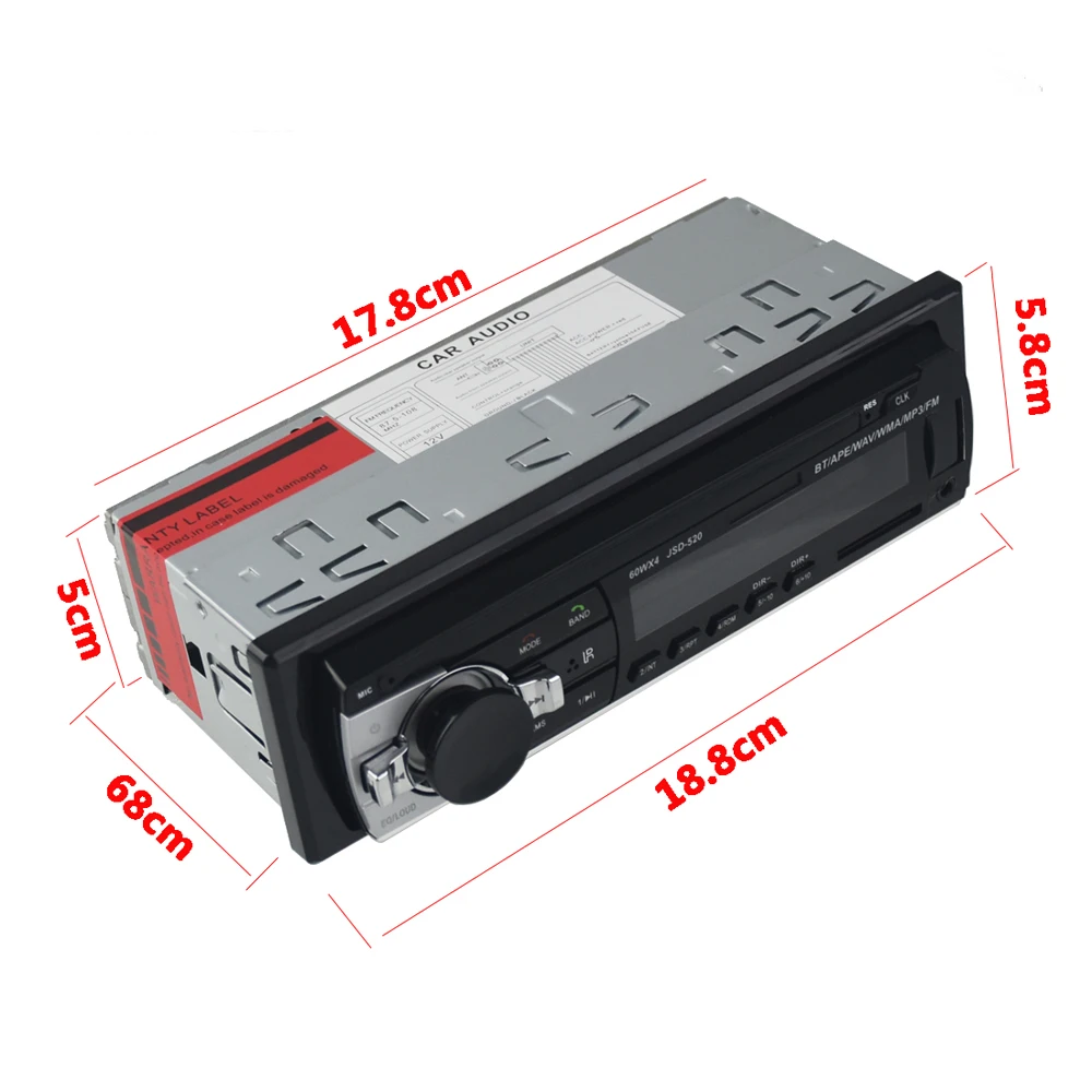 Newest 12V Car Radio Stereo Auto Audio Player Bluetooth Phone AUX-IN MP3 FM USB 1 Din Remote Control auto radio 12Pin / ISO