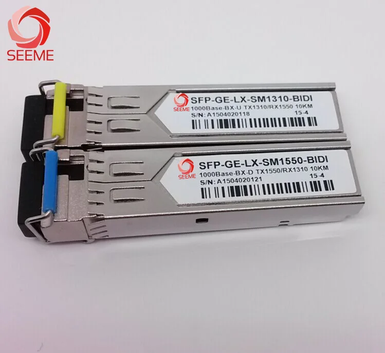 Seeme SFP-GE-LX-SM1310-BIDI SFP-GE-LX-SM1550-BIDI Single-mode модуль 1.25 г SFP TX13010/RX1550nm двунаправленный 10 км