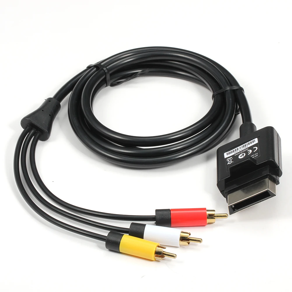 

1.8m Game Audio Video Cable with 3 RCA Plugs Neutral AV RCA Video Composite Cable for Xbox 360 Slim