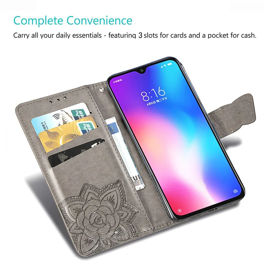 Роскошный кожаный флип чехол 3D для Xiaomi Mi 9 Se 8 Lite Max 3 Pocophone F1 Play с магнитной